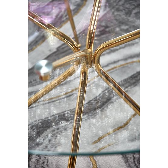 RONDO miza, plošča - brezbarvna, noge - zlate