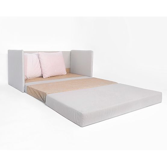 Raztegljiv kavč Jack - svetlo siva / pudrasto roza