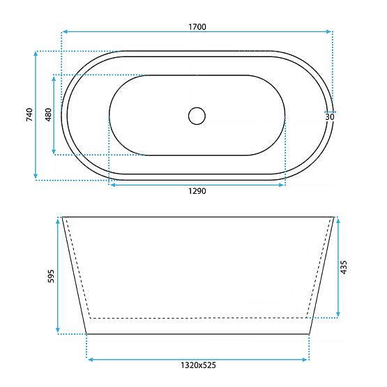 Samostoječa akrilna kad OFELIA 170