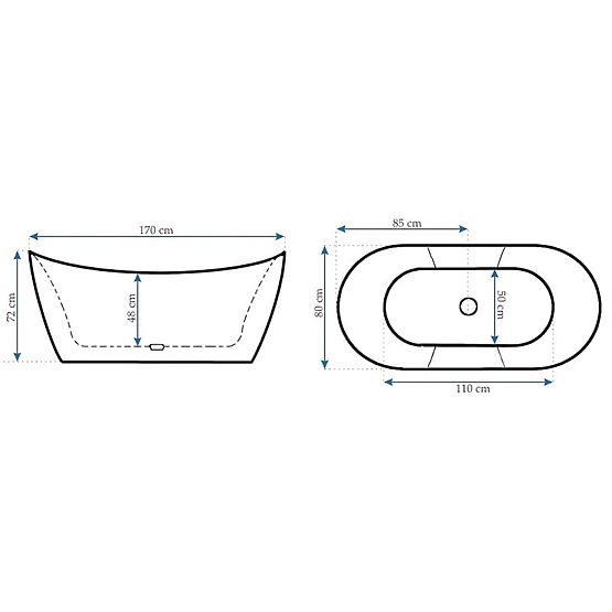 Samostoječa kad Rea Ferrano Slim 170