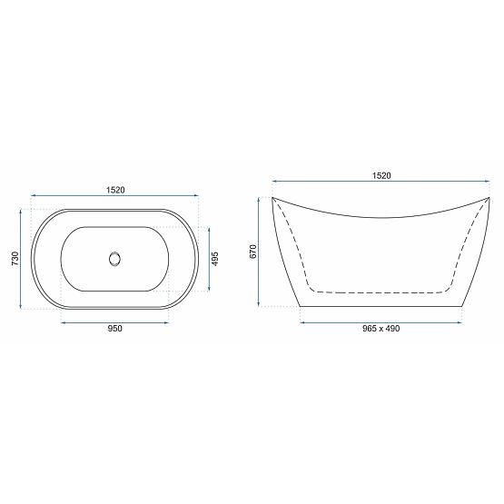 Samostoječa kopalna kad Rea Ferrano 150