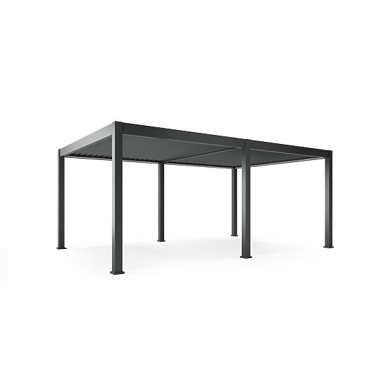 Samostoječa vrtna pergola Lumera iz aluminija, 4x6 m, bioklimatska, LED osvetlitev, električna