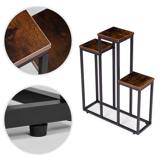 Samostoječe stojalo za rože okrasno stojalo za rože 3 police loft ModernHome