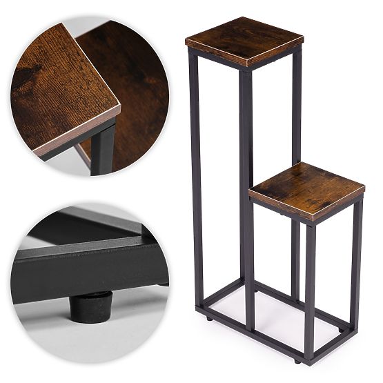 Samostoječe stojalo za rože z dvema policama loft ModernHome