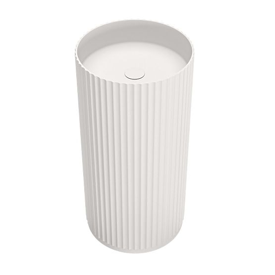 Samostoječi umivalnik Ciriola, kompozitni, 45x90 cm, bel, rebrast