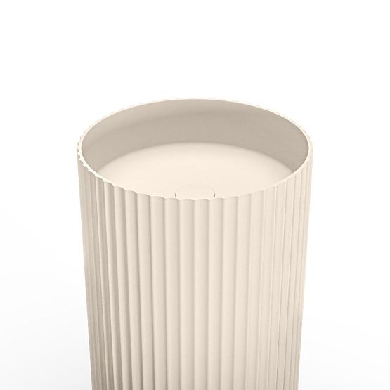 Samostoječi umivalnik Ciriola, kompozitni, 45x90 cm, bež-siv, taupe, z rebrastim vzorcem