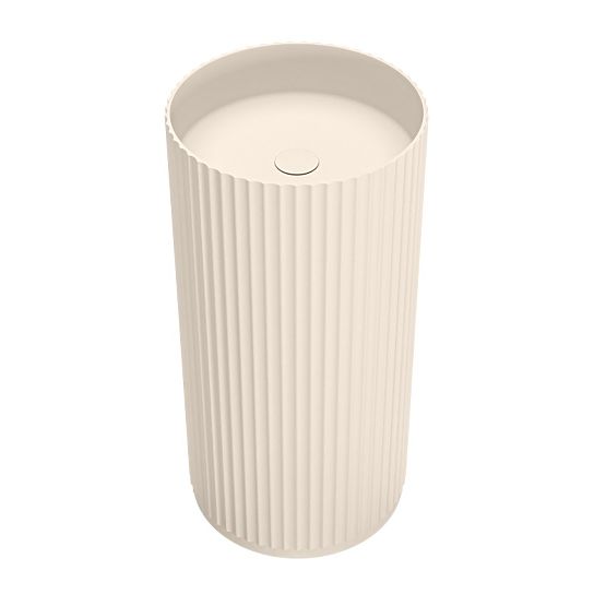 Samostoječi umivalnik Ciriola, kompozitni, 45x90 cm, bež-siv, taupe, z rebrastim vzorcem