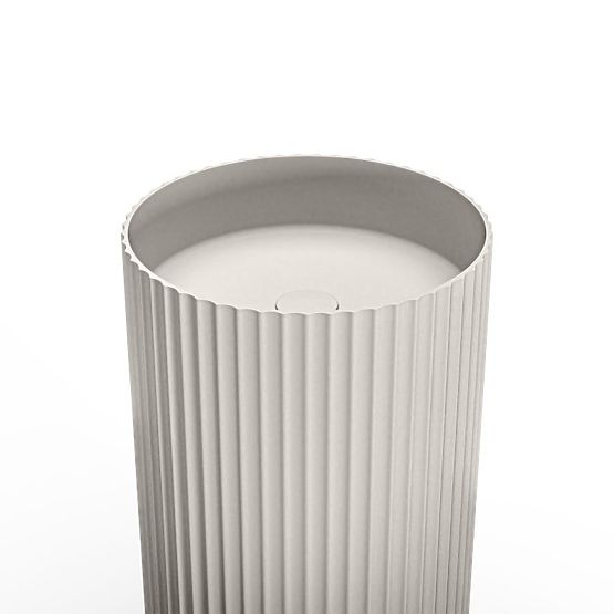 Samostoječi umivalnik Ciriola, kompozitni, 45x90 cm, svetlo siv, z rebrastim vzorcem