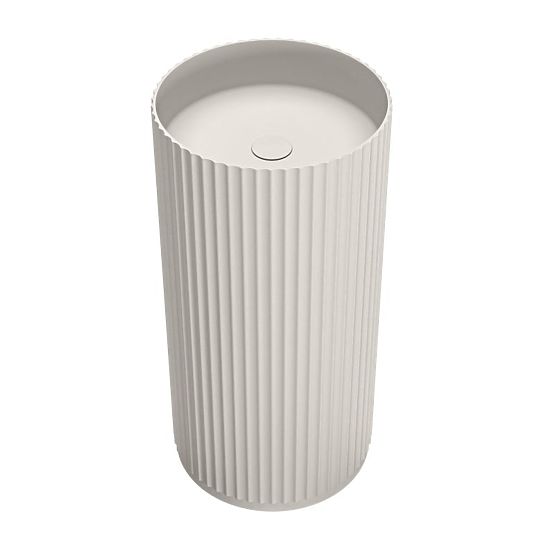 Samostoječi umivalnik Ciriola, kompozitni, 45x90 cm, svetlo siv, z rebrastim vzorcem