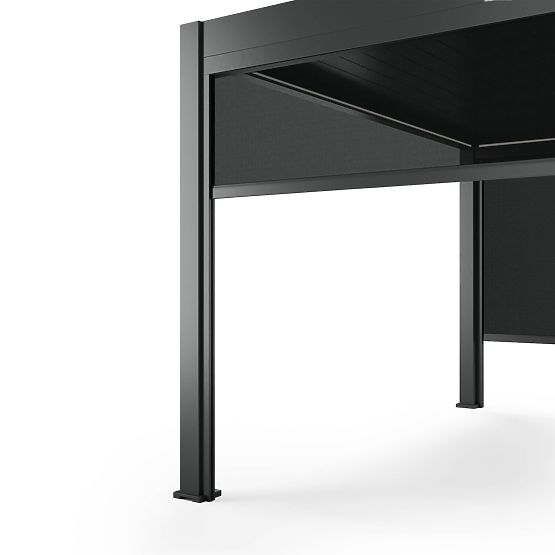 Samostojna vrtna pergola Lumera iz aluminija, 4x4 m, bioklimatska, LED osvetlitev, električna