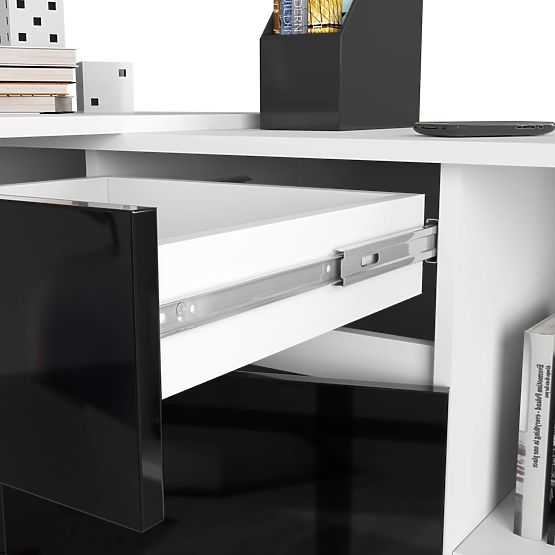 SESTAV CLP B-17 KOMODA + PISALNA MIZA PK ČRNI SIJAJ