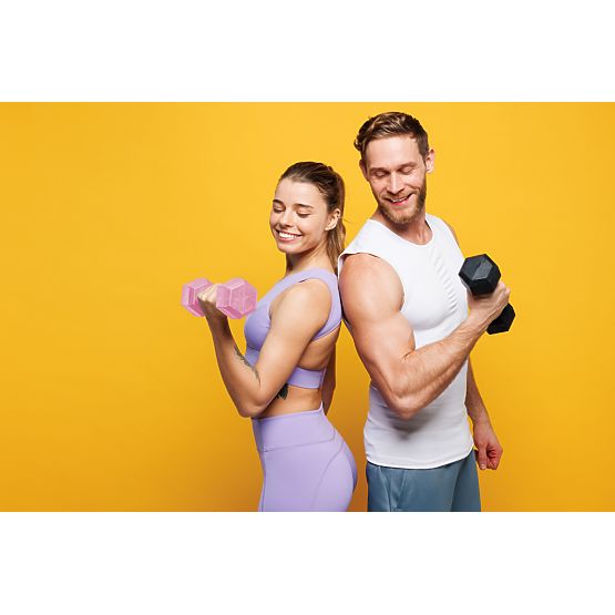 Šestkotni ročke set 2x3 kg uteži za vadbo fitnes roza ModernHome