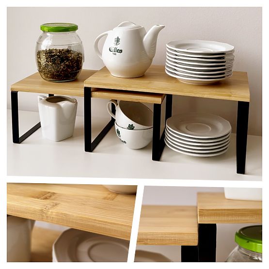 Set 2 bambusovih polic GINGER