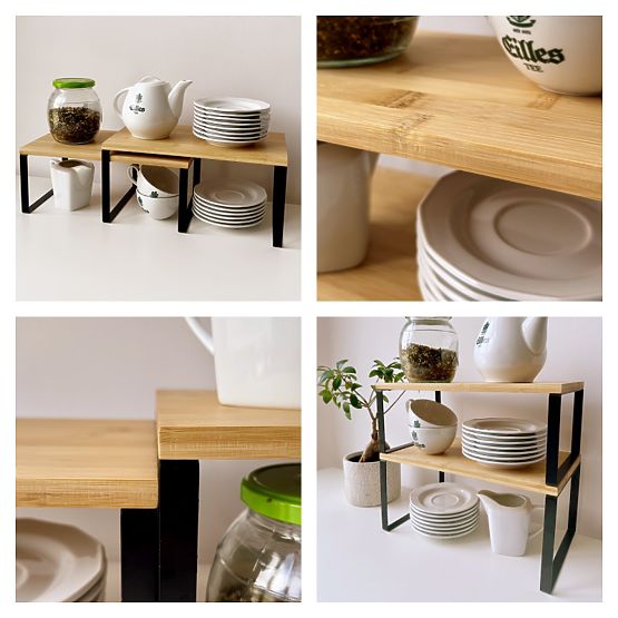 Set 2 bambusovih polic GINGER