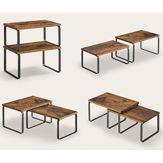 Set 2 bambusovih polic GINGER RUSTIC