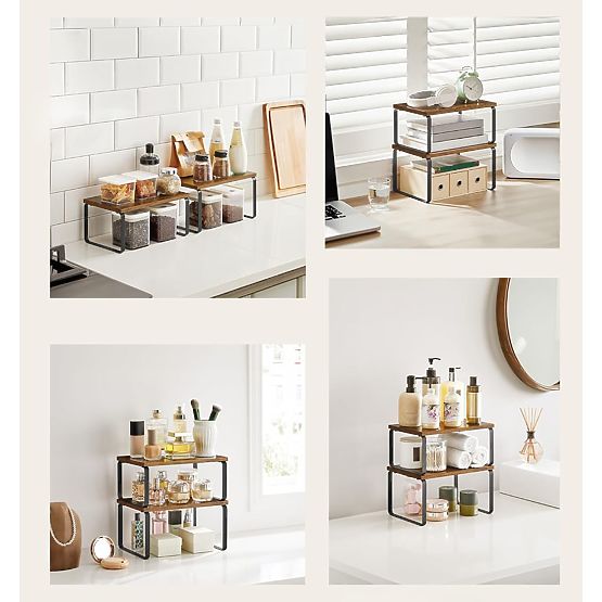 Set 2 bambusovih polic GINGER RUSTIC