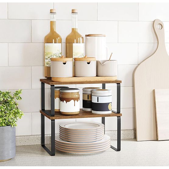 Set 2 bambusovih polic GINGER RUSTIC