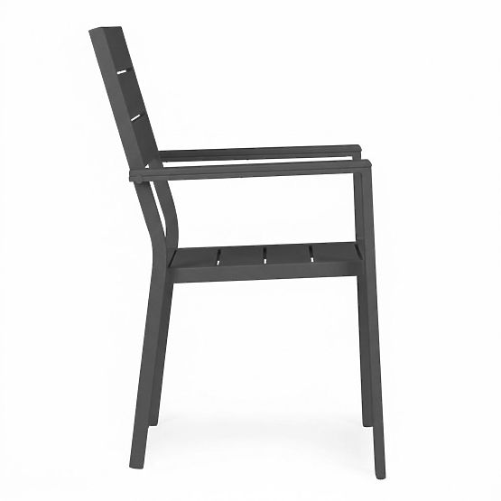 Set 2 vrtnih stolov za teraso balkon jeklo HDPE sivi MultiGarden