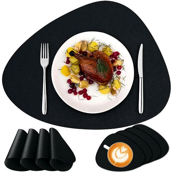 Set 8 podlog za mizo TRIVAL BLACK