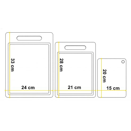 Set bambusovih rezalnih desk TAVOLA 3 kosi