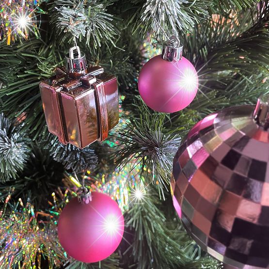 Set božičnih okraskov Lila/Rose 208 kos