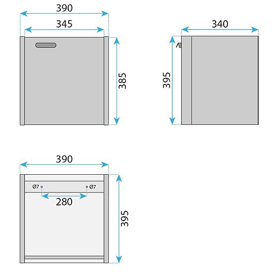 Set kopalniškega pohištva z umivalnikom Molly 40 cm Siva