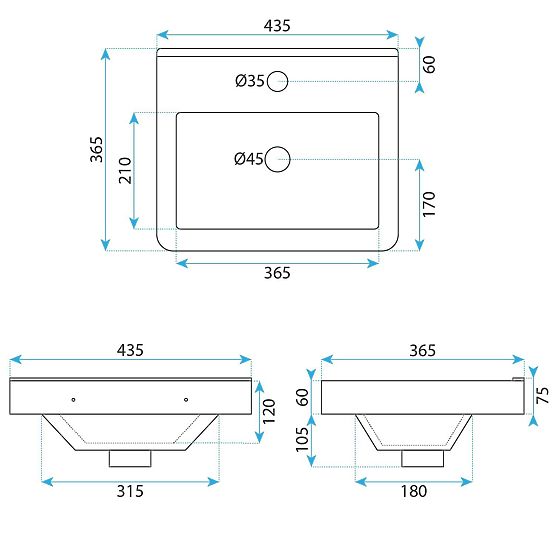 Set kopalniškega pohištva z umivalnikom Molly 40 cm Siva