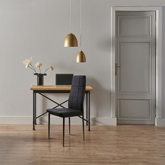 Set oblazinjenih stolov za jedilnico in dnevno sobo 4 kosi črni