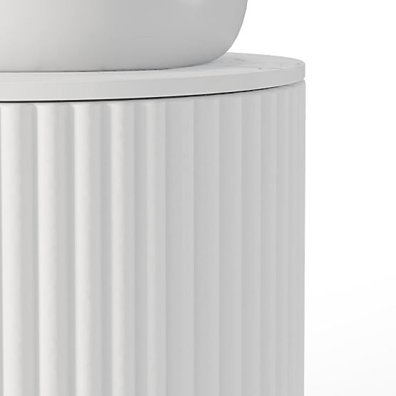 Set omarica z ploščo in umivalnikom La promessa 40 cm, rebrasta, zaobljena, bela