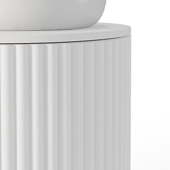 Set omarica z ploščo in umivalnikom La promessa 40 cm, rebrasta, zaobljena, bela