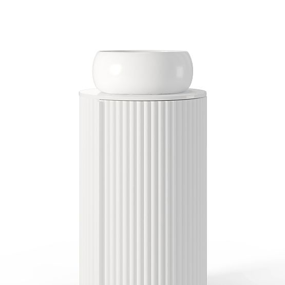 Set omarica z ploščo in umivalnikom La promessa 40 cm, rebrasta, zaobljena, bela