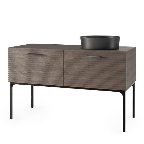 Set omarice z umivalnikom La Purete 120 cm, z utori, oreh/črna