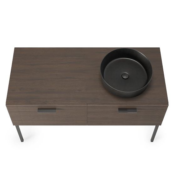 Set omarice z umivalnikom La Purete 120 cm, z utori, oreh/črna