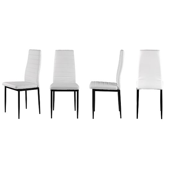 Set štirih stolov iz ekousnja z visokim naslonjalom - beli