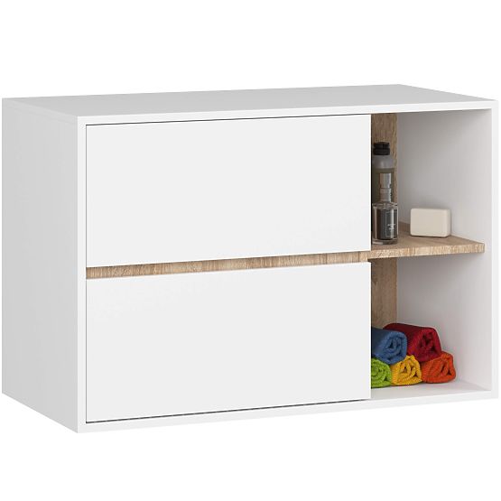 SET VISEČE KOPALNIŠKE POHIŠTVA VAMI BELA / HRAST SONOMA