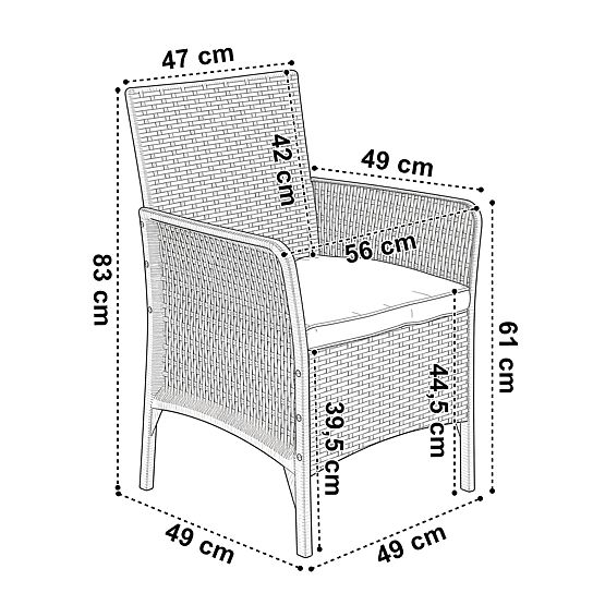 Set vrtnega pohištva CAMELIA črna črni vzglavniki
