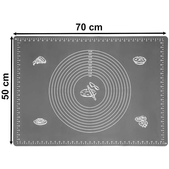 Silikonska delovna plošča SELMA grafitna 70x50 cm