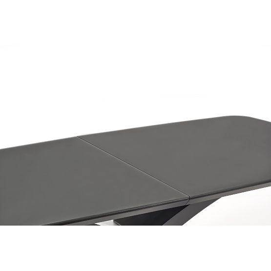 SILVESTRO raztegljiva miza plošča - temno siva, noga - črna