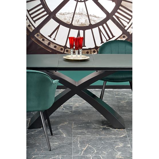 SILVESTRO raztegljiva miza plošča - temno siva, noga - črna