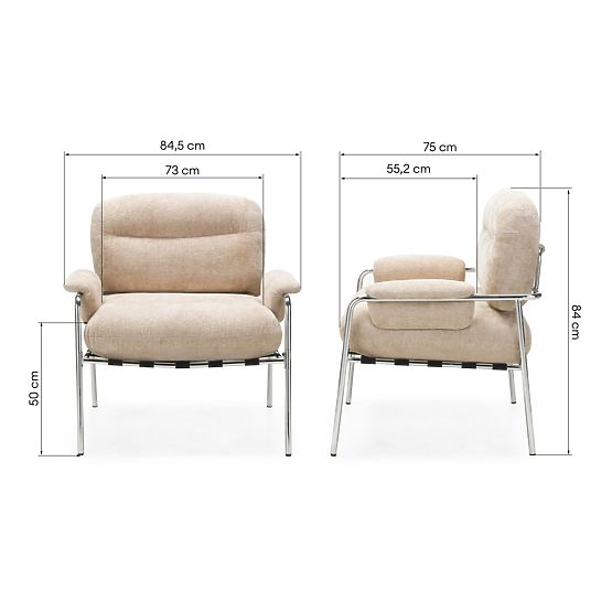 Sprostitveni stol Inverno bež, kromiran