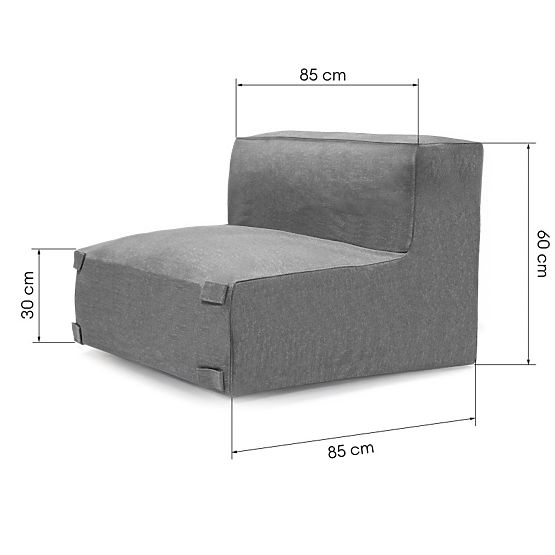 Sredinski modul za vrtni kot Vacuum s prevleko, siv