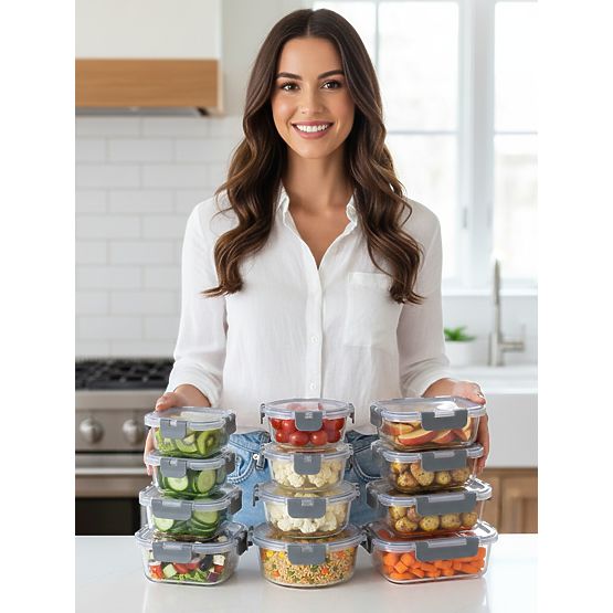 Steklene posode za živila CATONIA - komplet 12 kosov