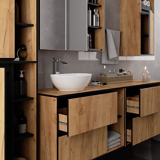 STENSKA KOPALNIŠKA OMARICA VAMI W50 2D 6P HRAST CRAFT / ČRNA