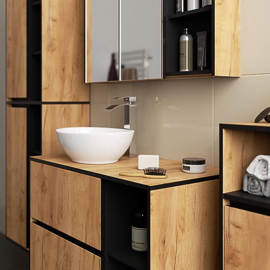 STENSKA KOPALNIŠKA OMARICA VAMI W50 2D 6P HRAST CRAFT / ČRNA