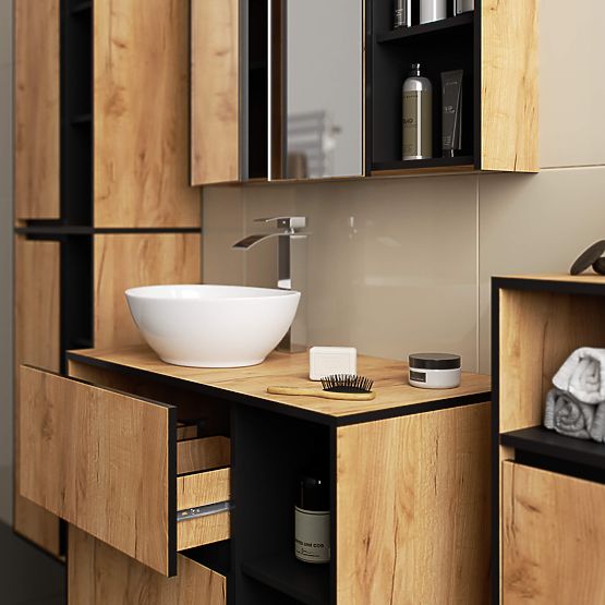 STENSKA KOPALNIŠKA OMARICA VAMI W50 2D 6P HRAST CRAFT / ČRNA