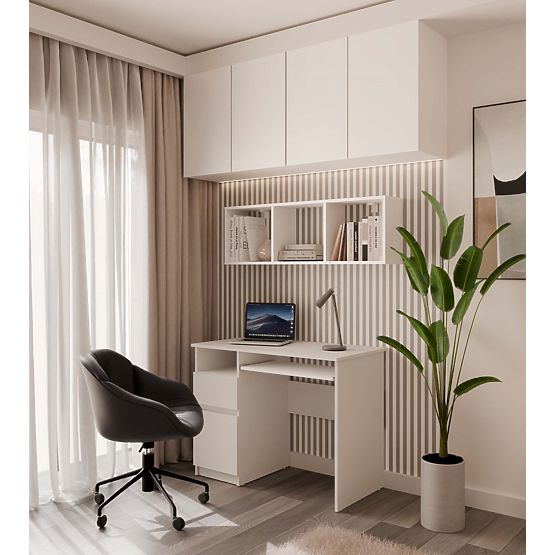 Stenska polica COBI 1X3 - Moderna stenska polica 3 predelki mat bela