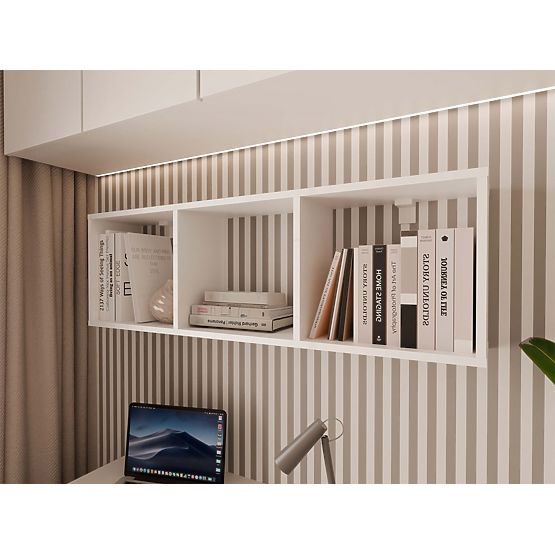 Stenska polica COBI 1X3 - Moderna stenska polica 3 predelki mat bela