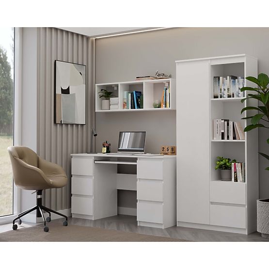 Stenska polica COBI 1X3 - Moderna stenska polica 3 predelki mat bela