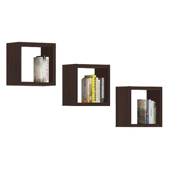 STENSKA POLICA K 25x25cm SET 3kos WENGE