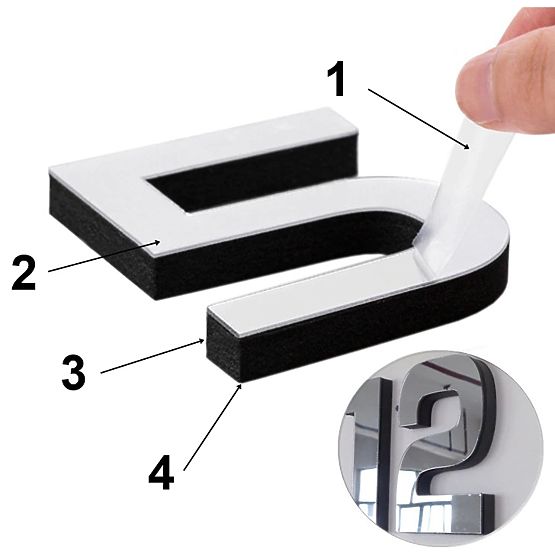 Stenska ura DIY NEPRI 65 - 130 cm - črna 3D